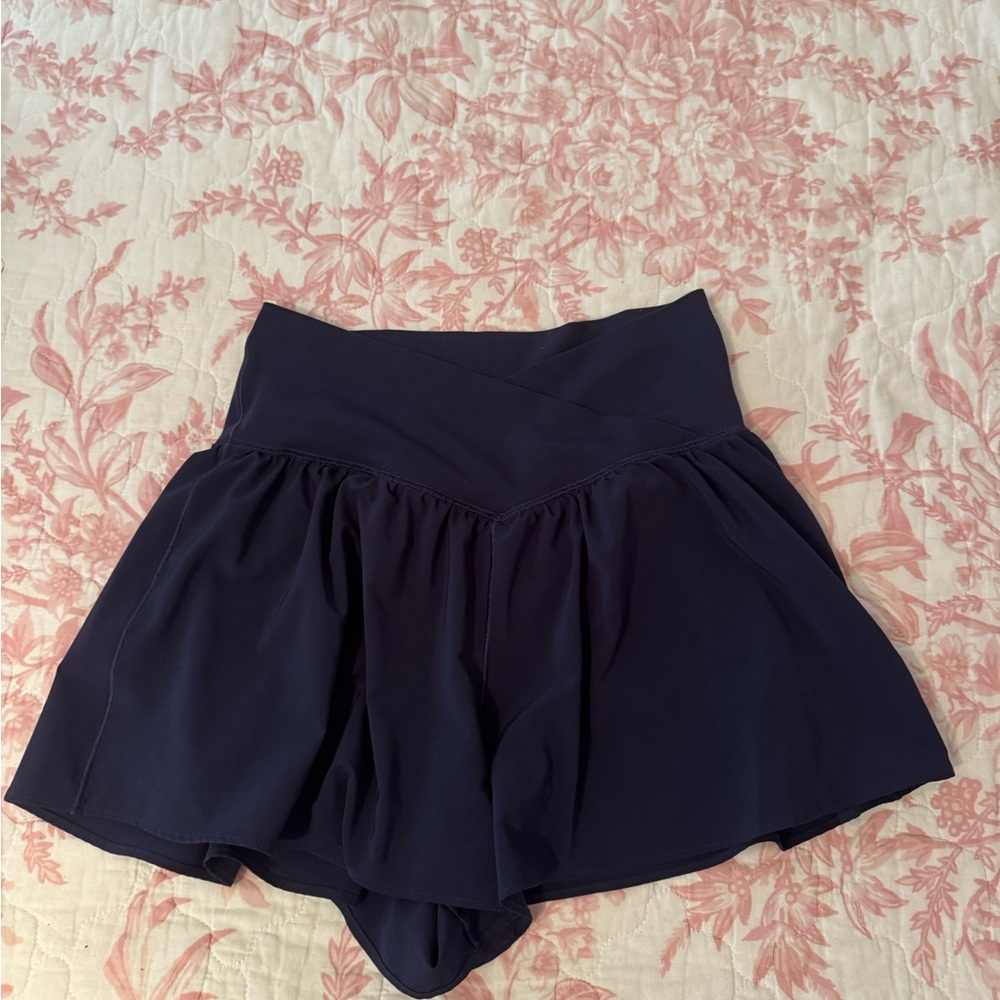 Aerie Navy Blue High-Waisted, Real Me Crossover Flowy Shorts!